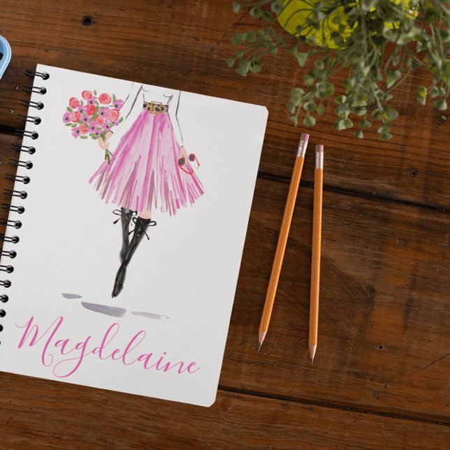 Cuaderno Estiloso Fashion Pink Skirt Flowers Woman Journal (Subido por el creador)