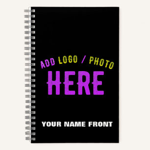 CUADERNO ESTILOSO MODERNO PERSONALIZABLE NEGRO MARCADO VERI