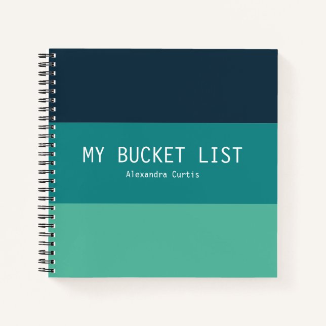 Cuaderno Estiloso moderno Stripe My Bucket List Personaliza (Anverso)