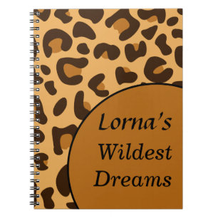 Cuaderno Estiloso Naranja de impresión para animales y moti