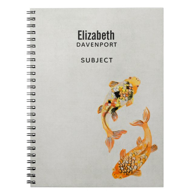 Cuaderno Estiloso pescado Koi Gold (Frente)