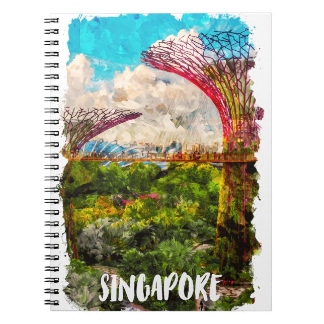 Cuaderno Estiloso viaje acuático por Singapur en Asia (Frente)