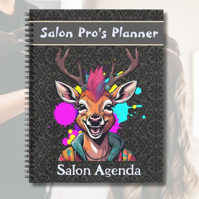 Cuaderno Estilosos regalos de ciervo para peluqueros Estili (Stylish Deer Gifts for Hairdressers Hair Stylists)