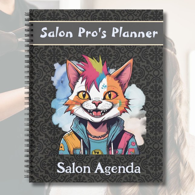 Cuaderno Estilosos regalos para gatos para peluqueros Estil (Stylish Cat Gifts for Hairdressers Hair Stylists)