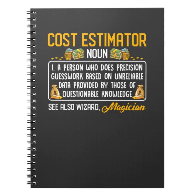 Cuaderno Estimación de costes divertidos Definición de empl (Frente)