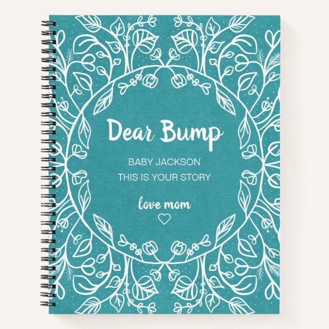 Cuaderno Estimado embarazo bump floral Keepsake Diary (Anverso)