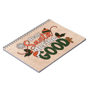 Cuaderno Estimado Santa Define Buenos Navidades Portátil