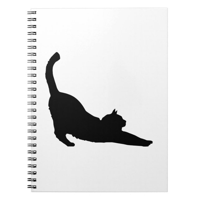 Cuaderno Estirar la silueta del gato negro (Frente)