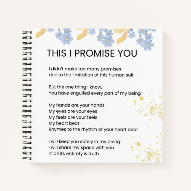 Cuaderno Esto te prometo - Amar la poesía (Anverso)