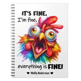 Cuaderno Estoy bien, todo está BIEN divertido pollo