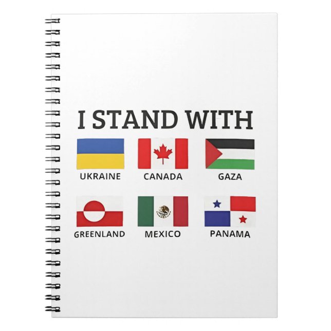 Cuaderno Estoy con Canadá México Gaza Ucrania (Frente)