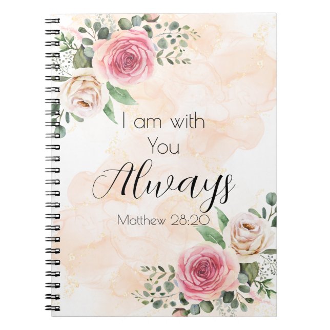 Cuaderno Estoy con ustedes siempre Rosas de acuarela (Frente)