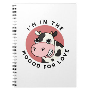 Cuaderno Estoy en el Moood for Love Cute Cow Pun