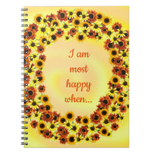Cuaderno Estoy más feliz cuando, Wreathe of Sunflowers