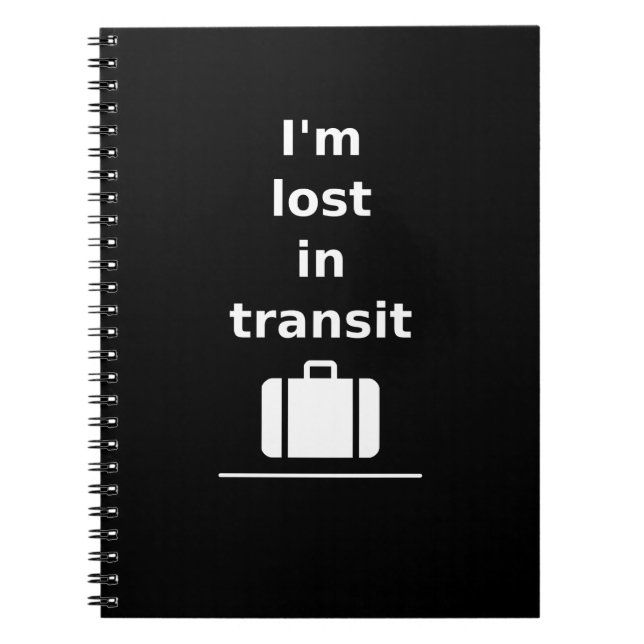 Cuaderno Estoy perdido en la maleta de viajes en tránsito M (Frente)