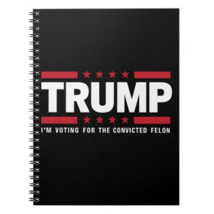 Cuaderno Estoy votando por el delincuente convicto Pro Trum