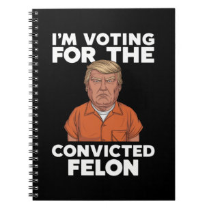 Cuaderno Estoy votando por el delincuente convicto Pro Trum