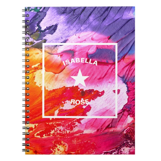 Cuaderno Estrella abstracta de arte personalizada (Frente)