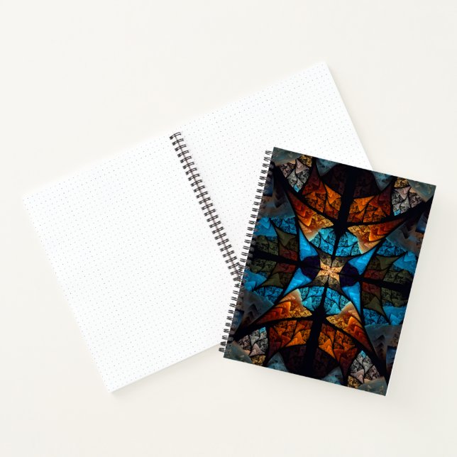 Cuaderno Estrella acolchada abstracta en azules (Interior)