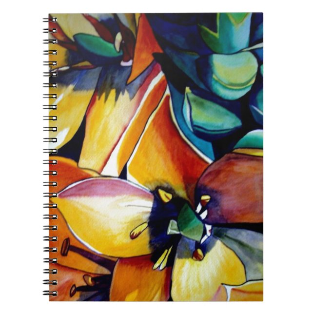 Cuaderno Estrella Amarilla de Belén flor acuarela arte (Frente)