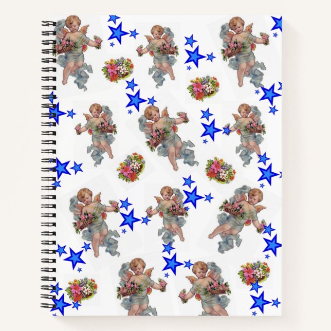 Cuaderno Estrella azul de ángel para portátil espiral (Anverso)