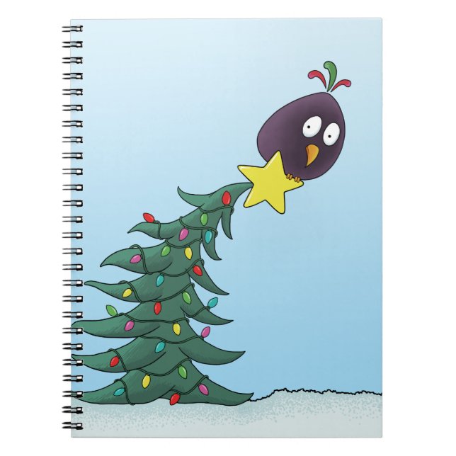 Cuaderno Estrella de árbol de navidad para aves personaliza (Frente)