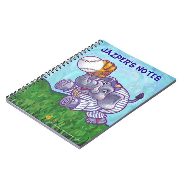Cuaderno Estrella de béisbol Elefante Personalizada (Lado Izquierdo)