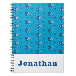 Cuaderno Estrella de casco de fútbol azul para niños equipo