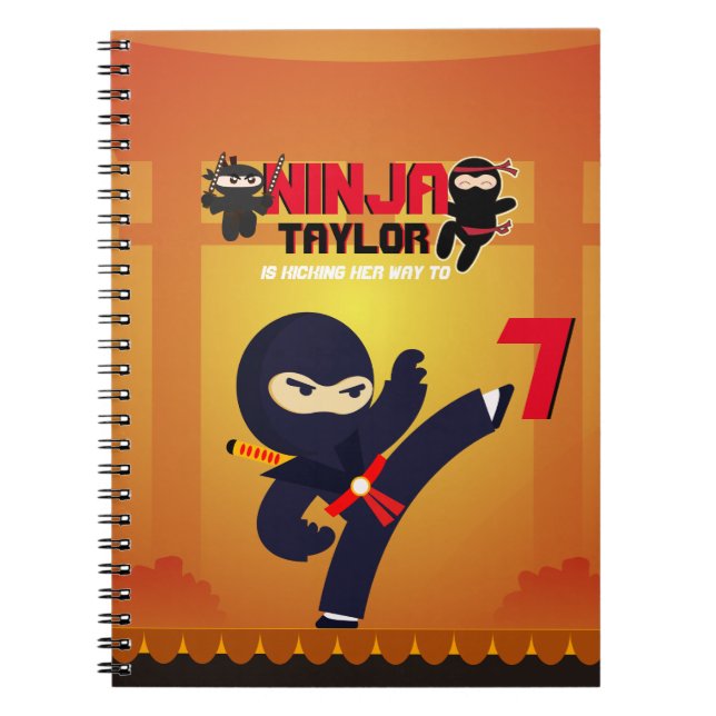 Cuaderno Estrella de cine NINJA Guerrera Kickeando a los Ka (Frente)