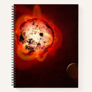 Cuaderno Estrella De Enano Rojo Orbida Por Un Exoplaneta Hi