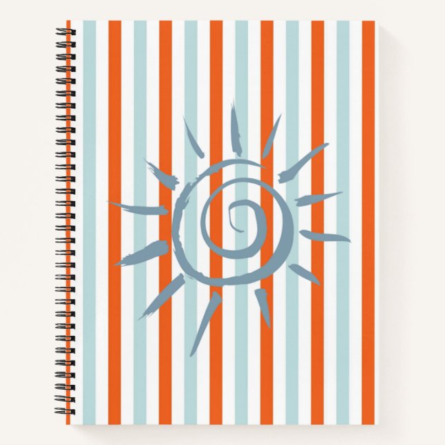 Cuaderno Estrella de franjas azules Naranja portátil espira (Anverso)