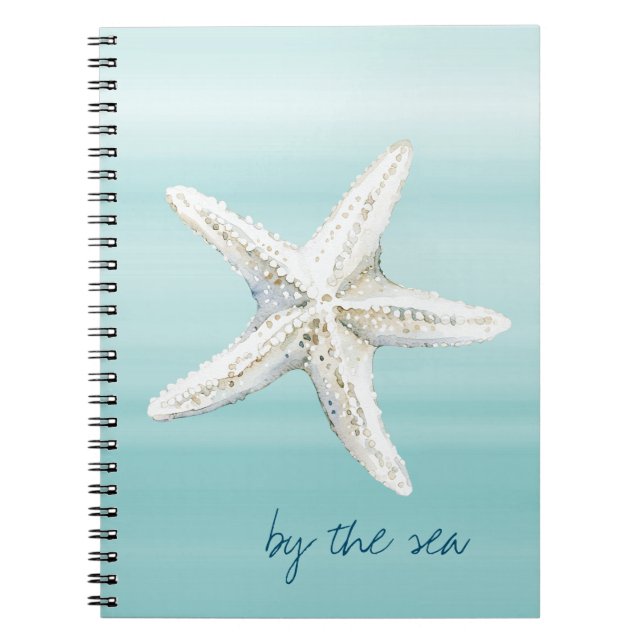 Cuaderno Estrella de mar Aqua Azul Blanco Playa       (Frente)