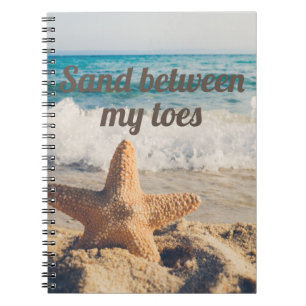 Cuaderno Estrella de mar Playa de arena Océano Arena entre