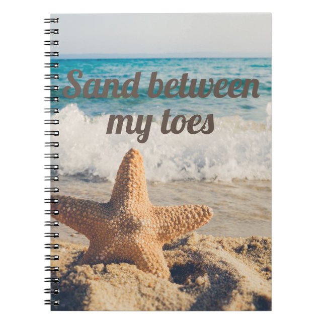 Cuaderno Estrella de mar Playa de arena Océano Arena entre  (Frente)