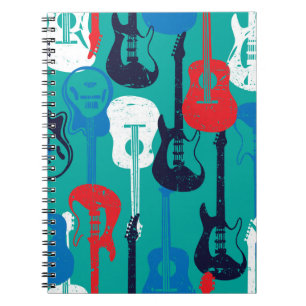 Cuaderno Estrella de rock: Patrón de guitarra grunge