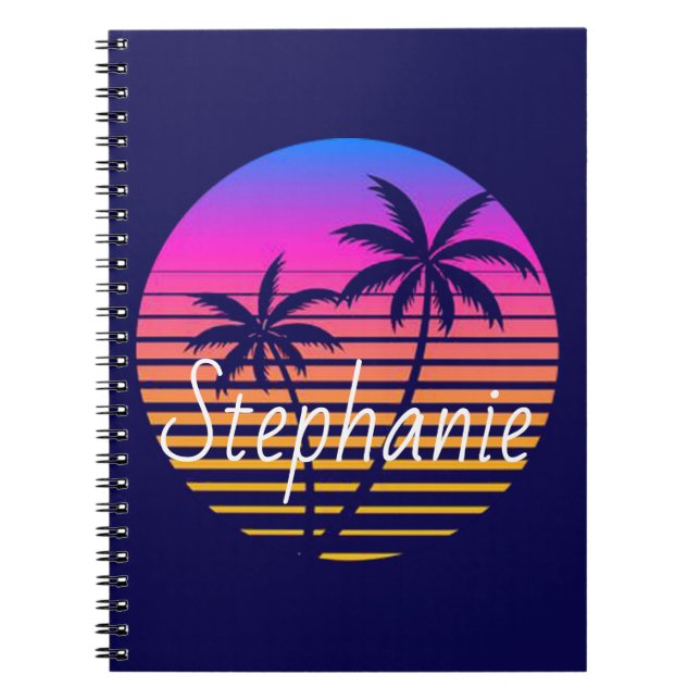 Cuaderno Estrella de sol retro personalizada (Frente)