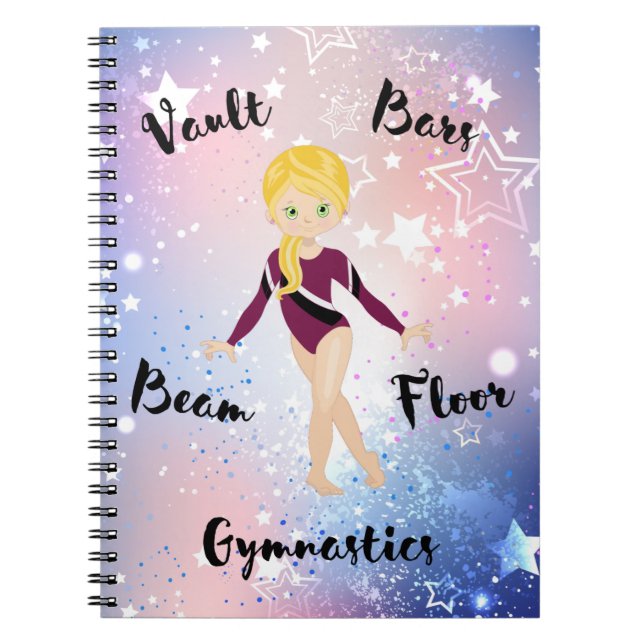 Cuaderno Estrella del gimnasio rubia, ojos verdes, letargo  (Frente)