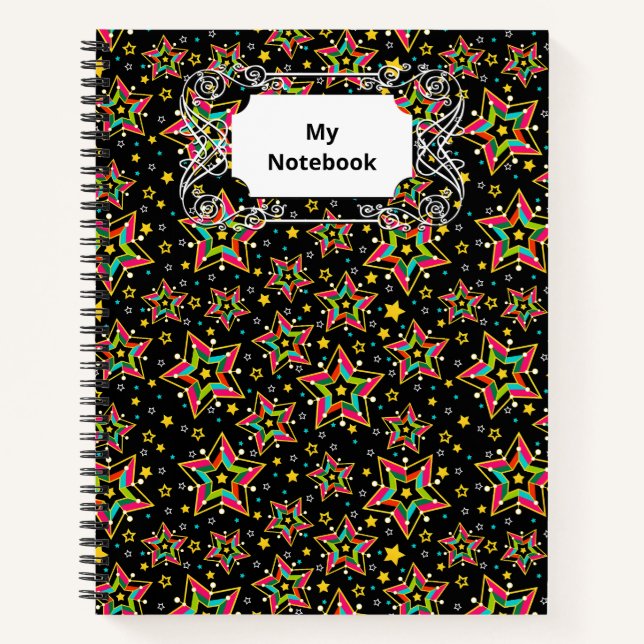 Cuaderno Estrella festiva de merry brillante (Anverso)