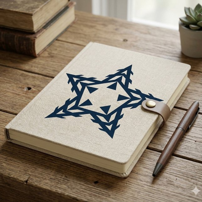 Cuaderno Estrella Geométrica Azul Moderna Personalizada (Subido por el creador)