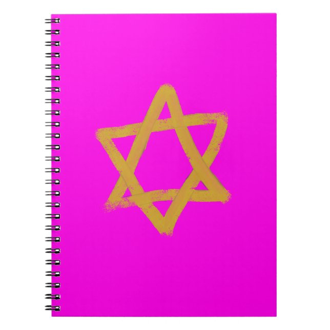 Cuaderno Estrella rosa caliente de David Notebook (Frente)