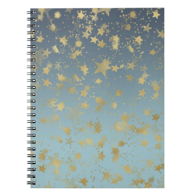Cuaderno Estrellas Aqua Blue Gold Ombre (Frente)