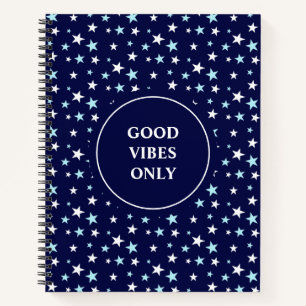 Cuaderno Estrellas azul claro y blancas sobre azul marino