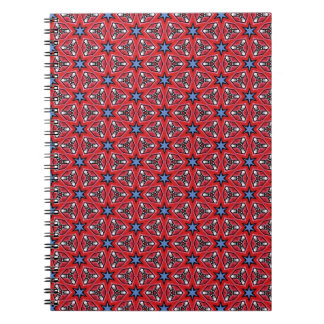 Cuaderno Estrellas azules sobre rojo