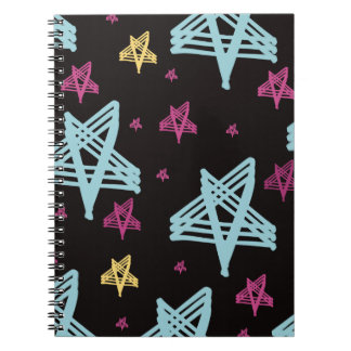 Cuaderno Estrellas balanceándose Rosa Azul Negro