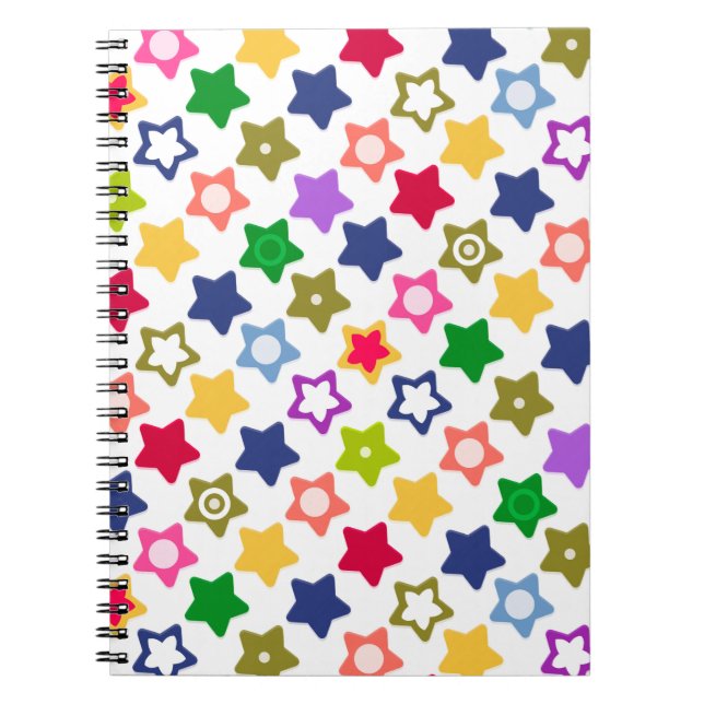 Cuaderno Estrellas brillantes, brillantes, estrellas, multi (Frente)