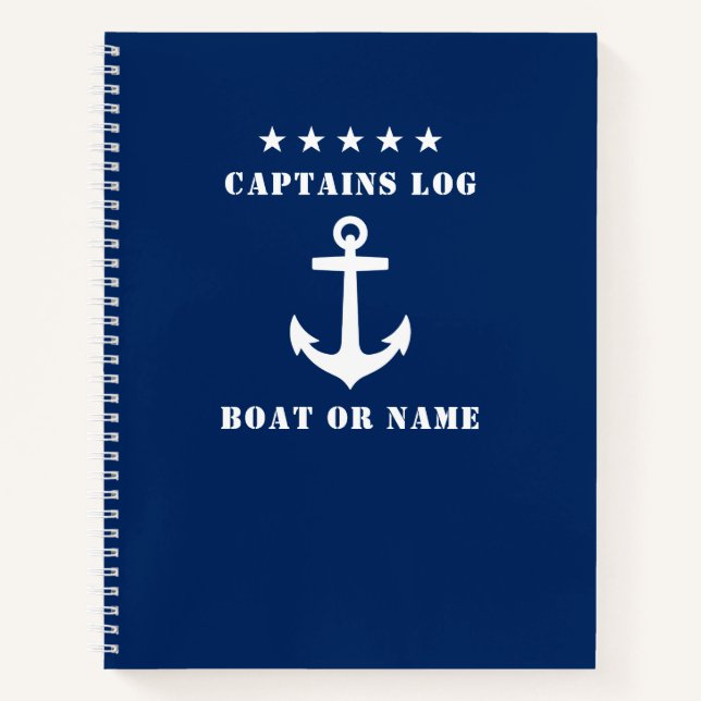 Cuaderno Estrellas clásicas náuticas Anclas Captains Log 8. (Anverso)