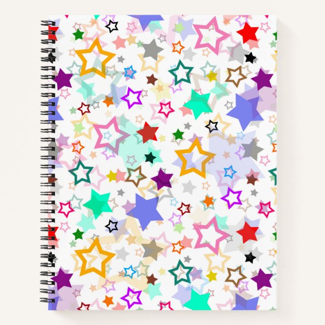 Cuaderno Estrellas Coloridas Blancas (Anverso)