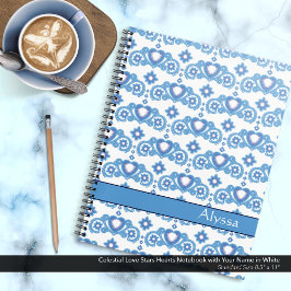 Cuaderno Estrellas de amor celestes Nombre blanco