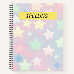Cuaderno ESTRELLAS DE COLORES PASTEL DE bonito