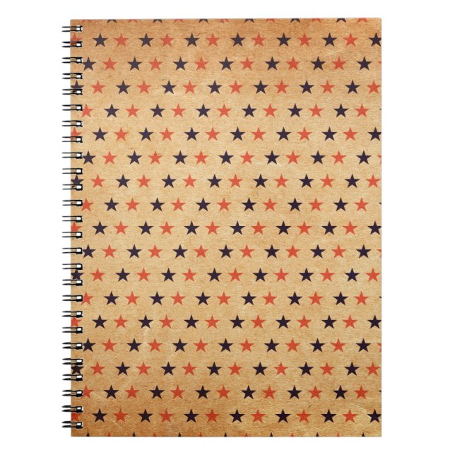 Cuaderno Estrellas de época: vieja textura de papel (Frente)